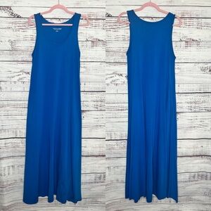 Soft Surroundings Santiago maxi dress blue pockets stretchy Size Medium M